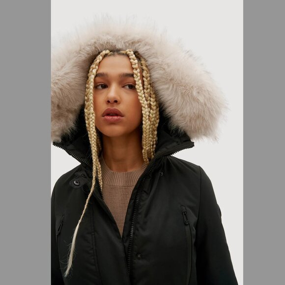 Noize Black Mid Length Parka - Picture 1 of 10